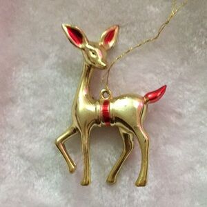 Gold and Red Deer Ornament
